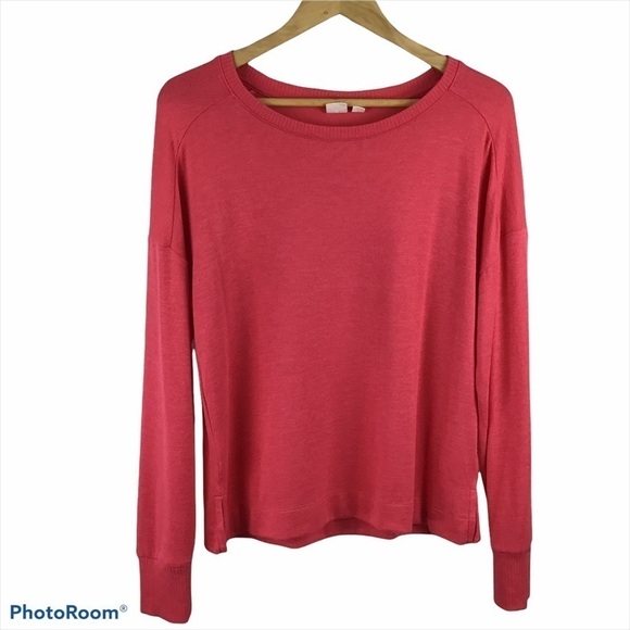 GAP Long Sleeve Softspun Rosehip Boatneck Top - Picture 1 of 7